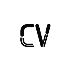 CV monogram logo design letter text name symbol monochrome logotype alphabet character simple logo