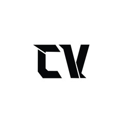 CV monogram logo design letter text name symbol monochrome logotype alphabet character simple logo