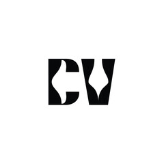 CV monogram logo design letter text name symbol monochrome logotype alphabet character simple logo
