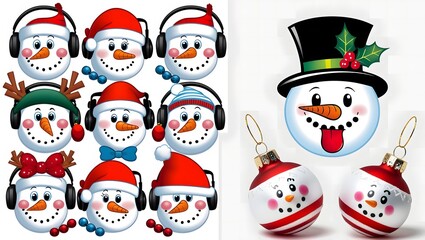 Groovy hippie Christmas stickers. Santa Claus, Christmas