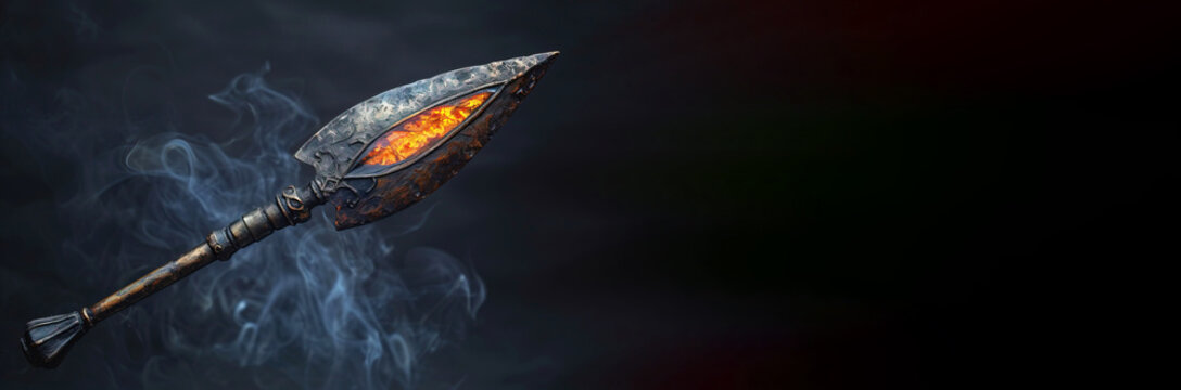 Spear of Longinus, antique ancient worn relic of Christian religious relic, on isolate background.