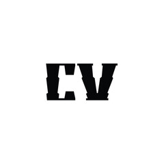 CV monogram logo design letter text name symbol monochrome logotype alphabet character simple logo