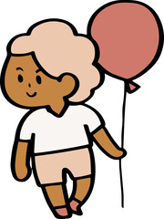 Playful Child Holding Balloon