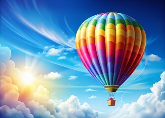 Fototapeta premium Hot Air Balloon Vector Set - Colorful Illustrations for Travel, Adventure, and Leisure Themes, Perfect for Backgrounds and Creative Projects