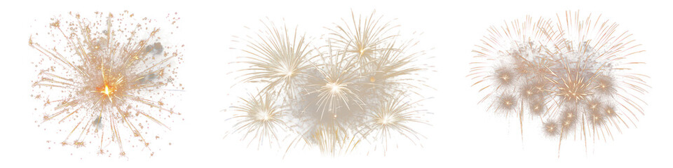 Fototapeta premium gold firework festive celebration png cut out element set