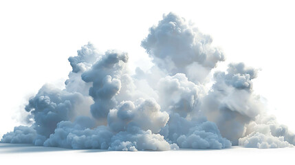A large white cloud of smoke or dust rises up from the ground. The cloud is very dense and has a lot of detail.