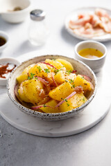 Homemade potato salad with red onion