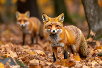 Fototapeta premium Wild animal in natural habitat generative AI technology