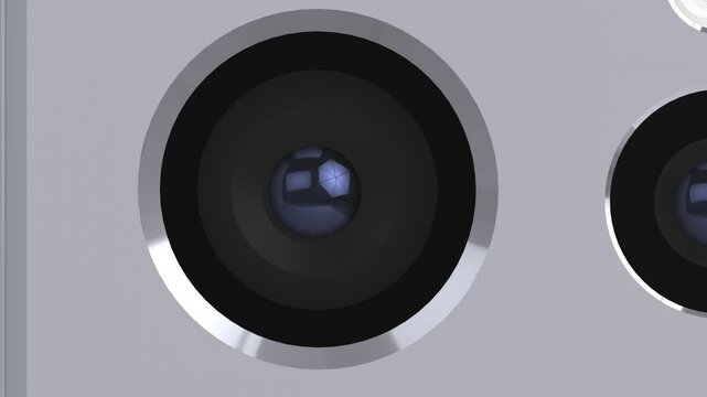 3D modern silver color phone camera zoom