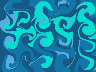 seamless pattern with blue and cyan waves