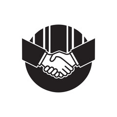 handshake logo icon on black