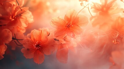 Fototapeta premium Peach Blossoms in Sunlight