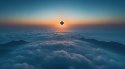 Solar Eclipse Over Mountains