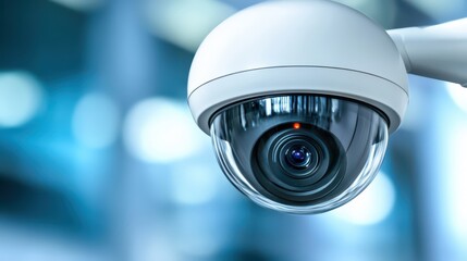 Enhancing security, a closeup look at modern surveillance camera with advanced monitoring technology