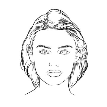 recommend clip art: illustration of a sketch of a woman's face on a white background