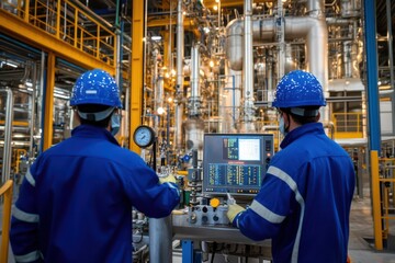 Skilled technicians monitoring systems in a high-tech control room for optimal performance and safety.