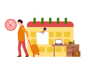 Annual leave. Vector simple color flat illustration. 