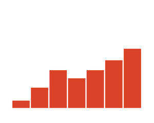 Red graph bar. Vector simple color flat illustration. 