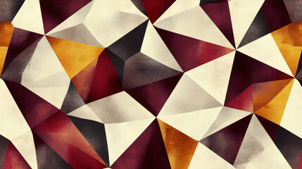 Polygon shapes design aesthetic pattern background, yellow, brown, white, black, simple, minimalistic. Generative AI