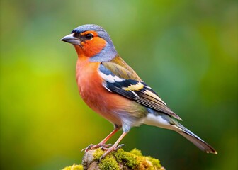 Male Chaffinch Fringilla coelebs in Tilt-Shift Photography Style, Isolated on Transparent Background for Bird Enthusiasts and Nature Lovers