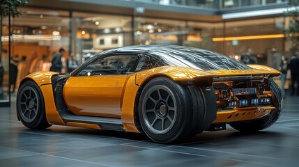 A graphene battery powering a modular, customizable electric car.