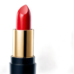 Close-Up Image of Red Lipstick on Black Background Ideal for Beauty and Makeup Advertisements or Product Listings, Showcasing Texture and Quality