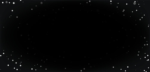 Vector winter background Frame Border featuring snowflake pattern. White snow Falling Gradient over night sky with transparent effect and abstract overlay.