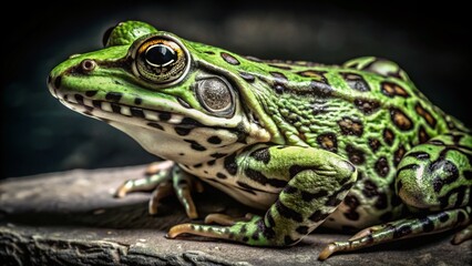 Obraz premium Minimalist Photography of Frogs with Genetic Snake Skin Patterns, Showcasing Unique Textures and Colors for Nature and Biology Enthusiasts