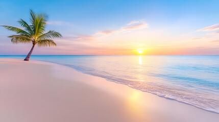 amazing sunset, luxury tropical panorama, beautiful beach