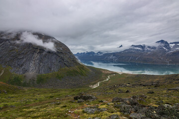 View of Ulamertorsuaq mountain and surrounding area in Tasermiut fjord (South Greenland)	