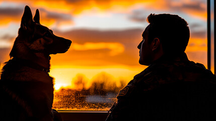 Police officer with K-9 dog