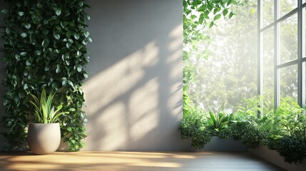 Sunlit Indoor Greenery Scene