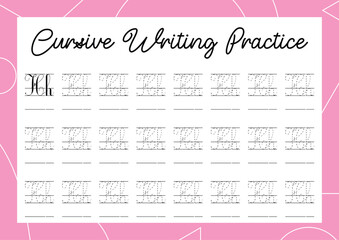 A-Z Cursive Alphabets Worksheet for Kids Handwriting Practice, Ready to Print A4 Size Worksheet