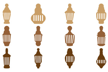 Islamic lantern illustration design set