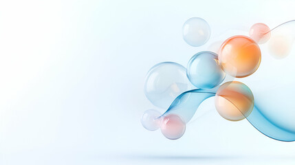 An abstract illustration with colorful peptides on a plain and simple background