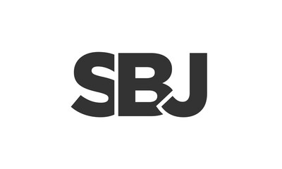 SBJ logo design template with strong and modern bold text. Initial based vector logotype featuring simple and minimal typography. Trendy company identity.