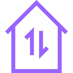 Vibrant Purple House Icon Symbolizing Home and Community, Designed for Digital Platforms, Showcases Modern Minimalist Aesthetics