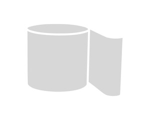 Toilet paper roll or tube icon design, template for wc. Bathroom hygiene icons, kitchen cleaning towel. Blank soft scroll product.