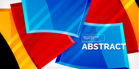 Round 3d shapes, plates background. Creative composition design template