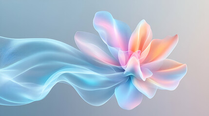 Fototapeta premium An abstract representation of a flower garden, with petals transforming into waves of neutrons and electrons