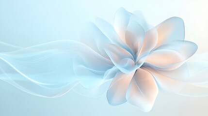 An abstract representation of a flower garden, with petals transforming into waves of neutrons and electrons