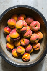 peaches on a plate
