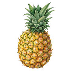 Fototapeta premium Pineapple isolate style png with White background illustration