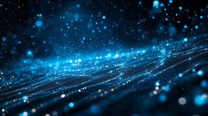 Obraz premium Blue Digital Wave of Light