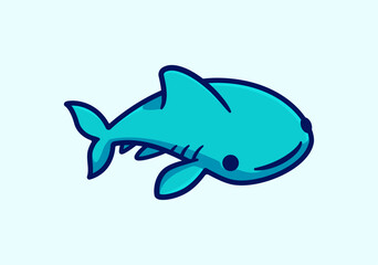 Playful and Cute Cartoon Shark Character Design for Children’s Products