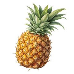 Fototapeta premium Pineapple isolate style png with White background illustration