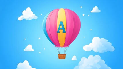 Fototapeta premium Colorful Hot Air Balloon in Sky