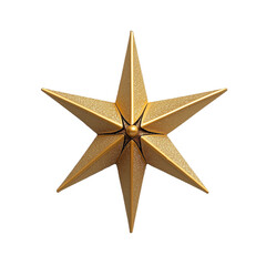 Obraz premium ornamental star with a glittery gold finish, designed to hang or be used as a tree topper, shining brightly isolated on transparent background