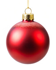 red christmas ball. christmas, ball, decoration, holiday, ornament, celebration, xmas, bauble, sphere, glass, isolated, winter, gold, red, object, december, shiny, season, hanging, celebrate, decor, n