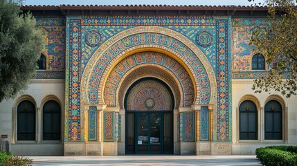 Obraz premium Colorful Mosaic Entrance of Historic Building